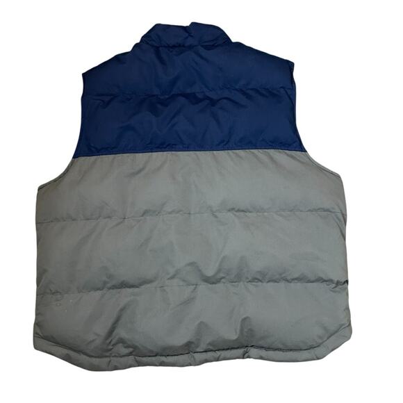 St Johns Bay Puffer Vest Mens Size XXL Navy Gray Full Zip Snap Pockets Outdoor - Picture 2 of 8